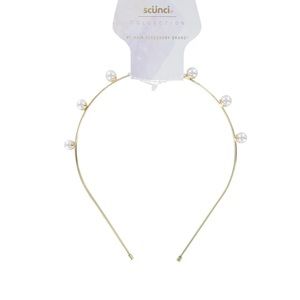 Scünci Duo Wire Gold Pearl Headband